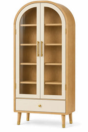 Vitrina de almacenamiento con formas arqueadas, marr¨®n y blanco
