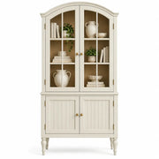 Vitrina de almacenamiento de contorno redondeado, blanco - Firgroveco
