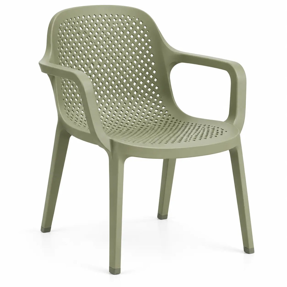 Silla con respaldo con dise?o de rejilla, verde
