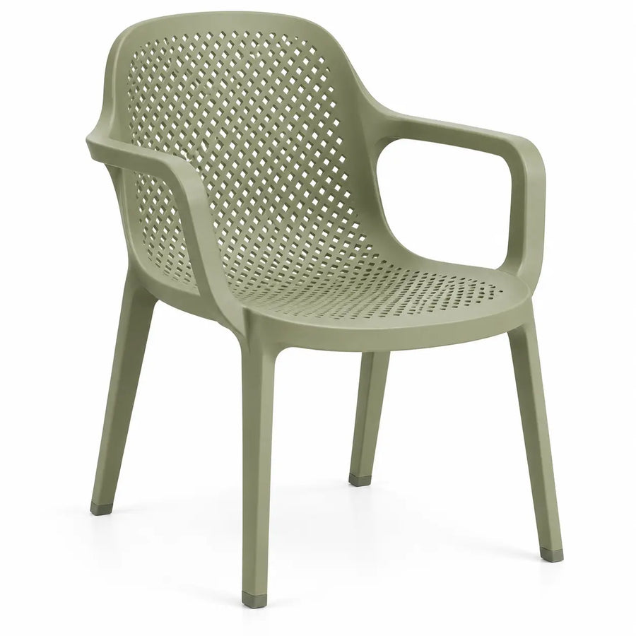 Silla con respaldo con dise?o de rejilla, verde - Firgroveco