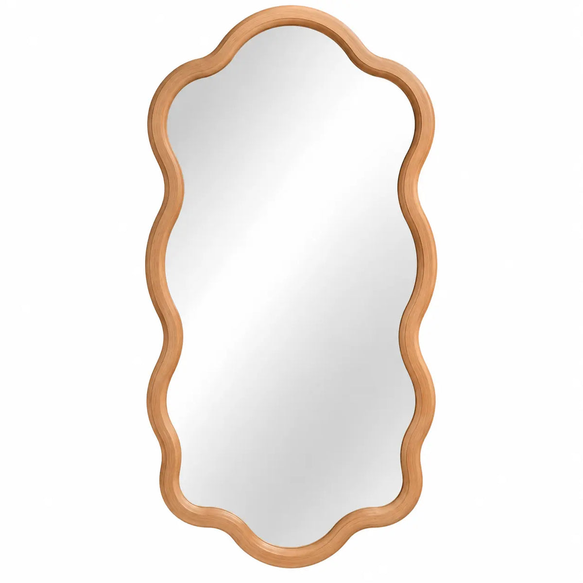 Espejo decorativo con marco de contorno redondeado, marr¨®n y plateado