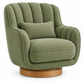 Sill¨®n tapizado de l¨ªneas curvas con acolchado acanalado y respaldo alto, verde y marr¨®n